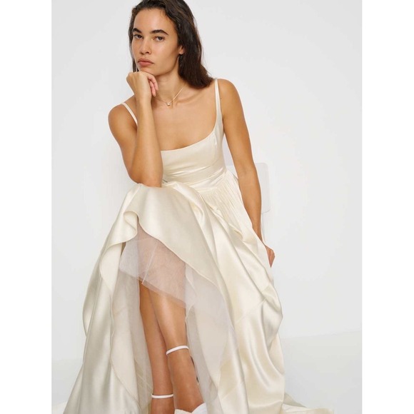 Reformation Liz Silk Dress Ivory Wedding Gown Brand New - Picture 4 of 10